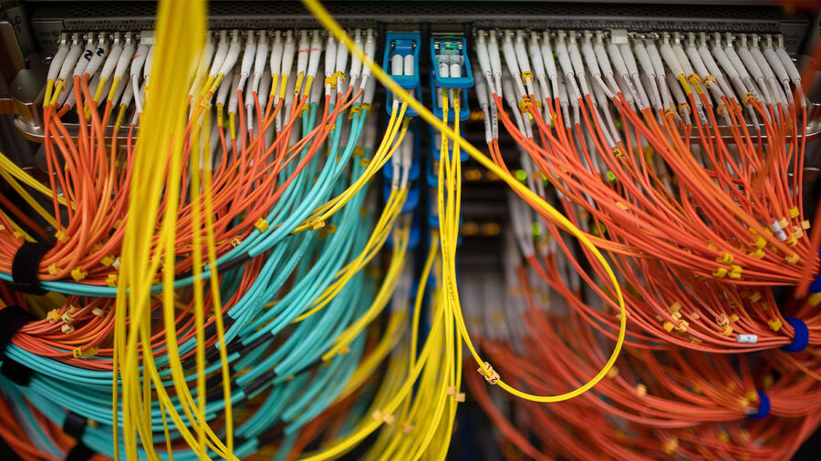 Dense fibre cabling in a switch (Molex HPC optics, product visual)